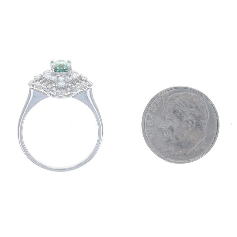 Anello aureola in platino con alessandrite e diamanti - Pizzo floreale ovale 1,70ctw GIA in vendita 1