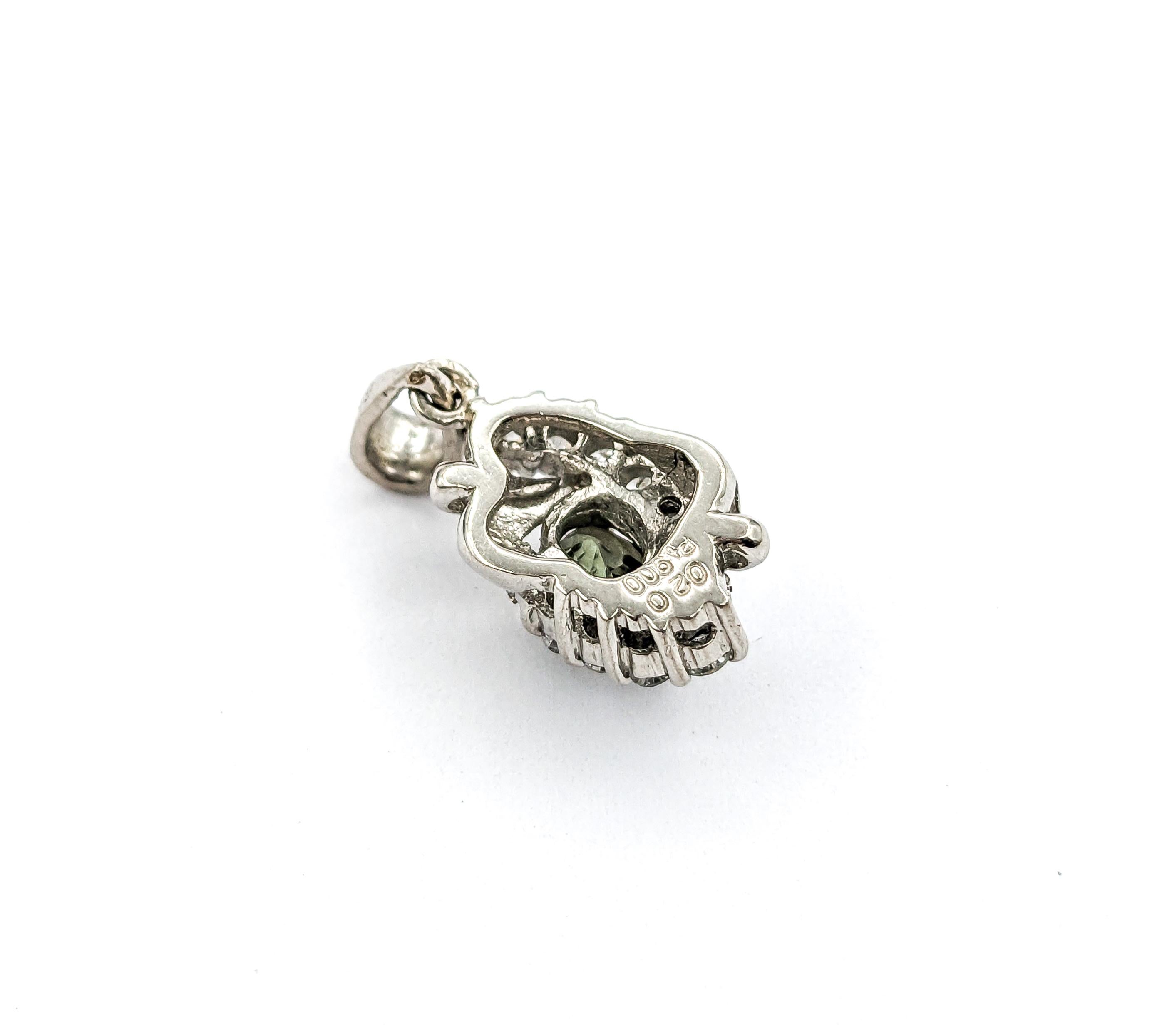 Platin Alexandrit-Anhänger mit Diamanten, GIA-zertifiziert (Zeitgenössisch)