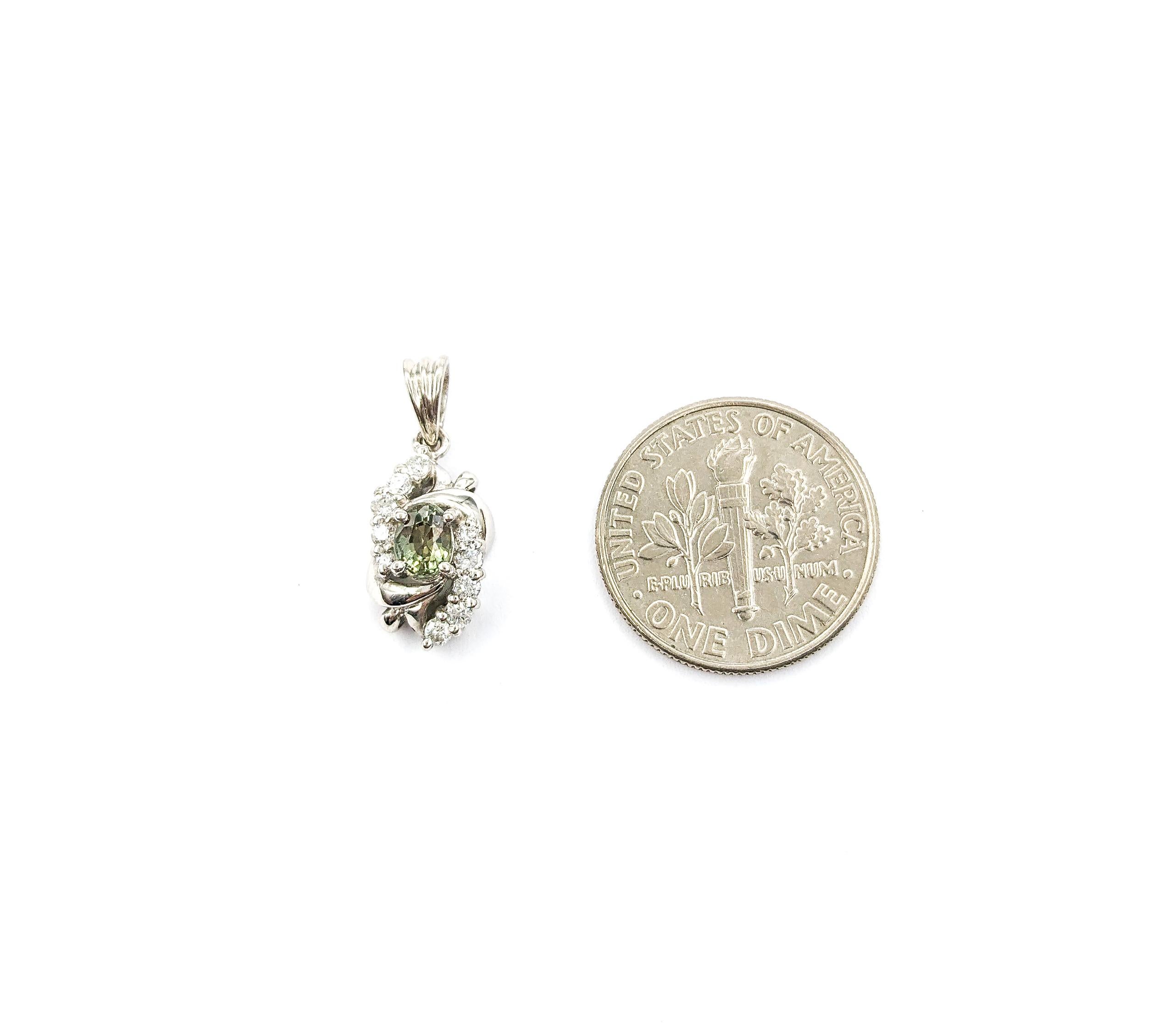Platin Alexandrit-Anhänger mit Diamanten, GIA-zertifiziert Damen