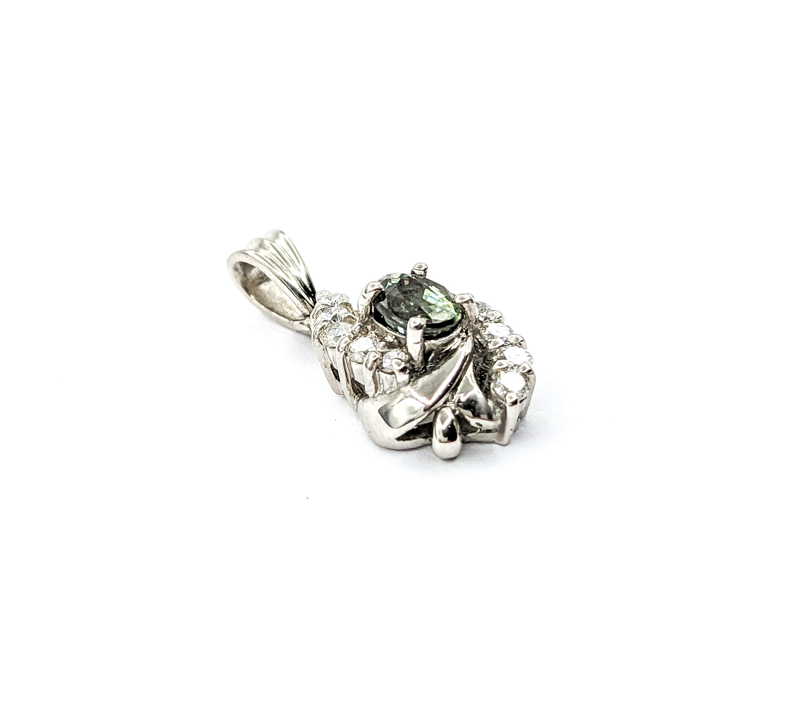 Platin Alexandrit-Anhänger mit Diamanten, GIA-zertifiziert 1