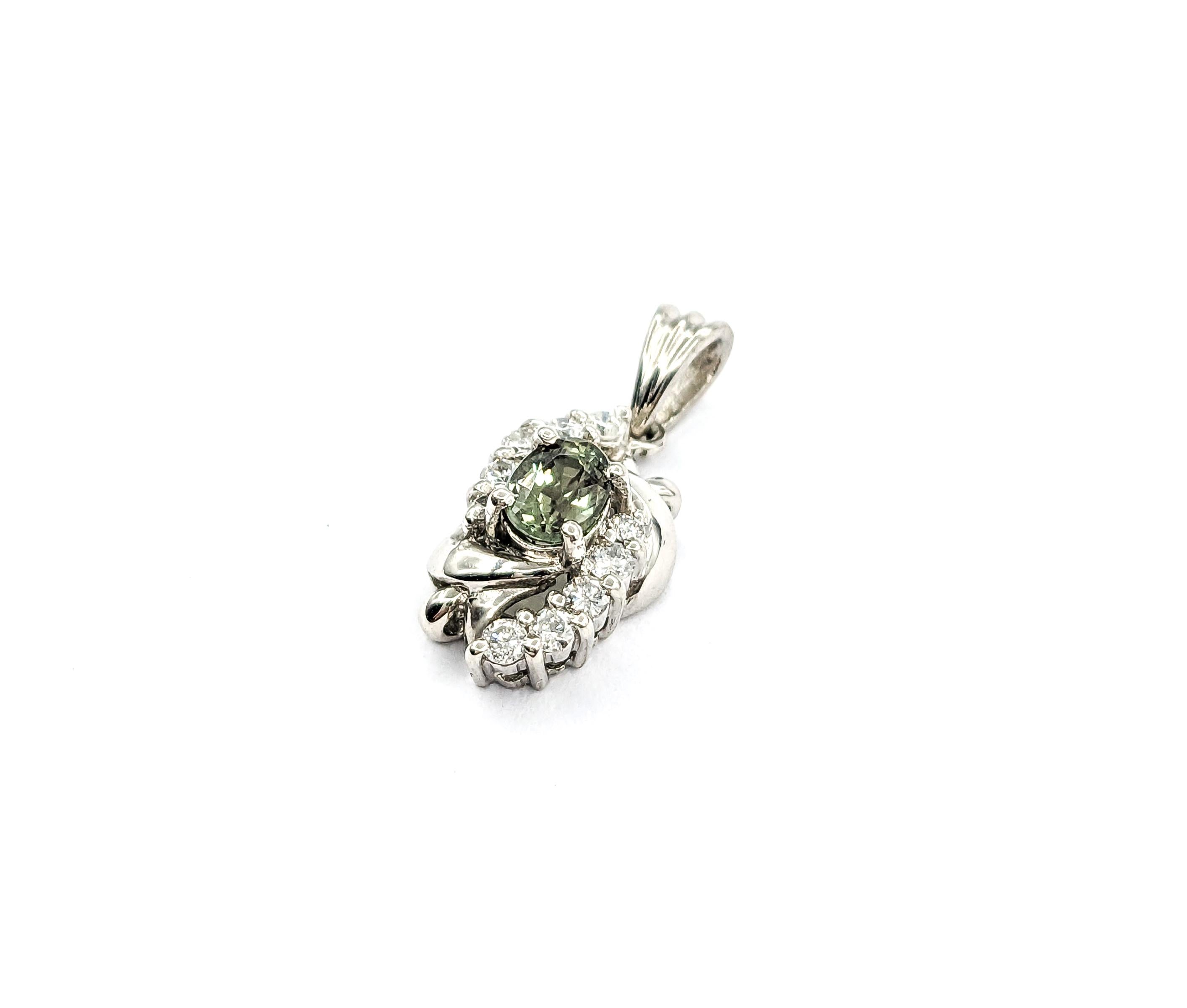 Platin Alexandrit-Anhänger mit Diamanten, GIA-zertifiziert 2