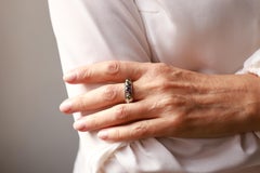 Platinum Amethyst Peridot No Stress Rotating Modern Band Ring