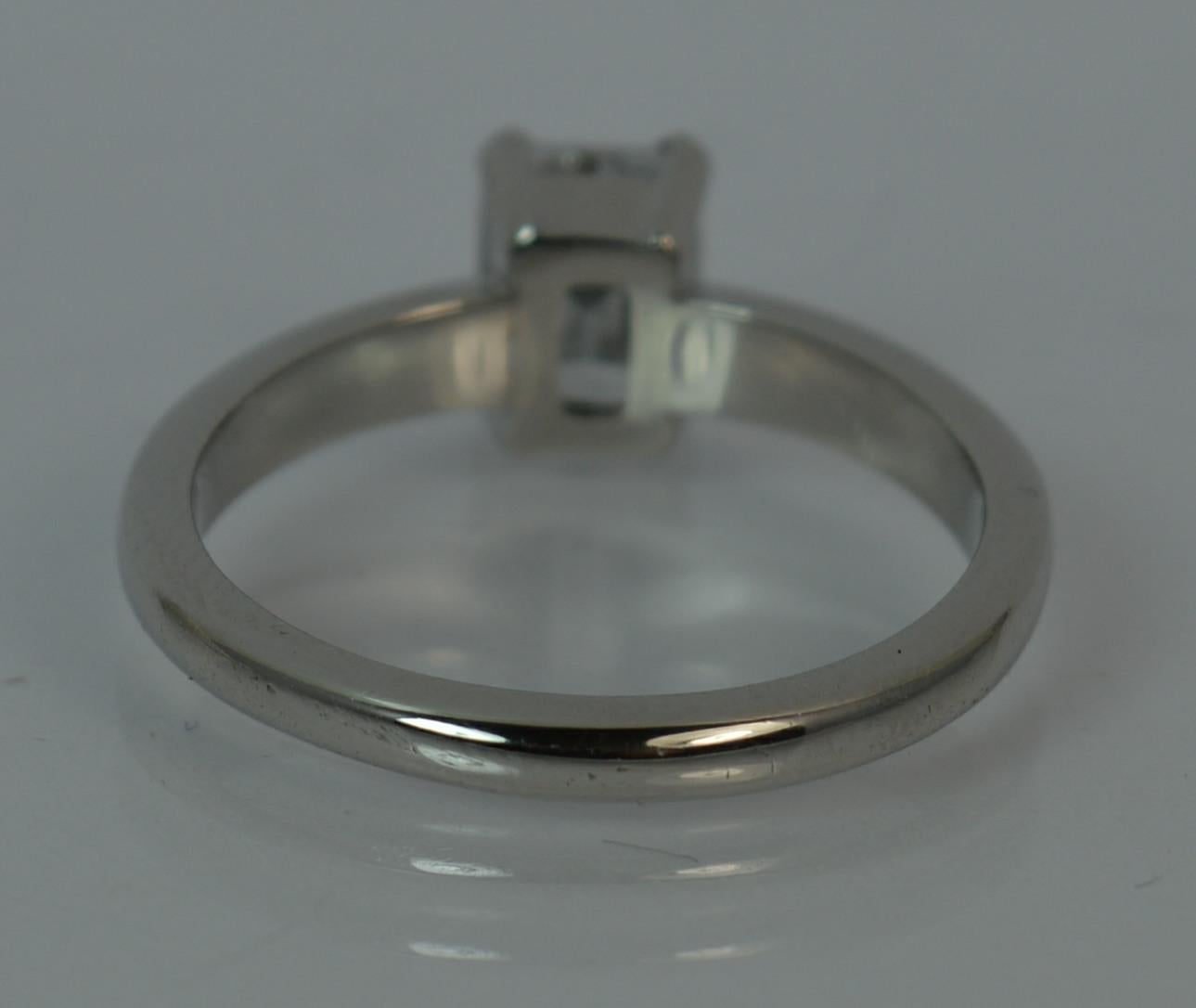 Platinum and 1.01 Carat Emerald Cut Diamond Solitaire Engagement Ring 1