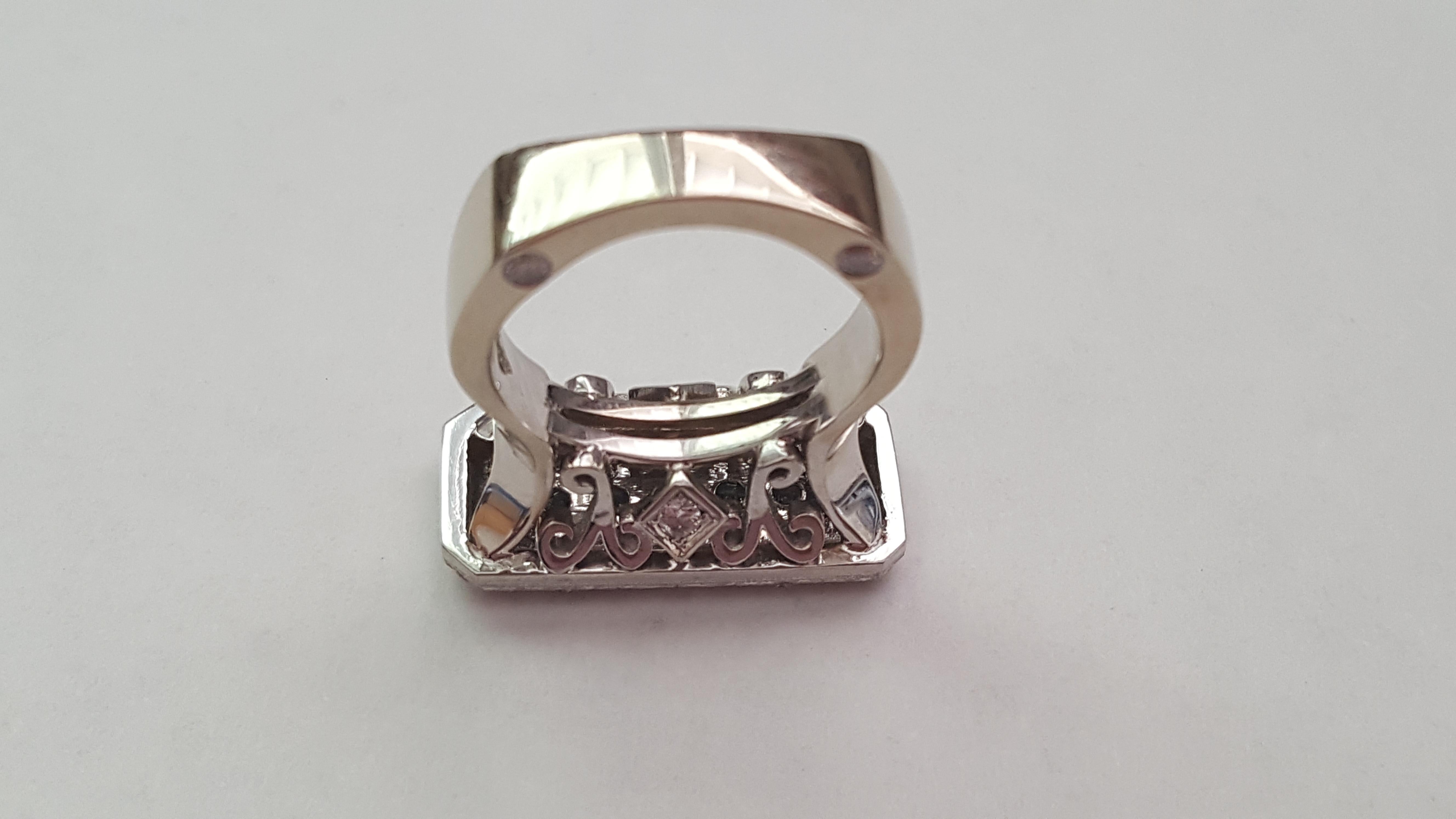 Platinum and 14 Karat White Gold Diamond 1.23 Carat Ring, Rock N Gold Creations For Sale 6