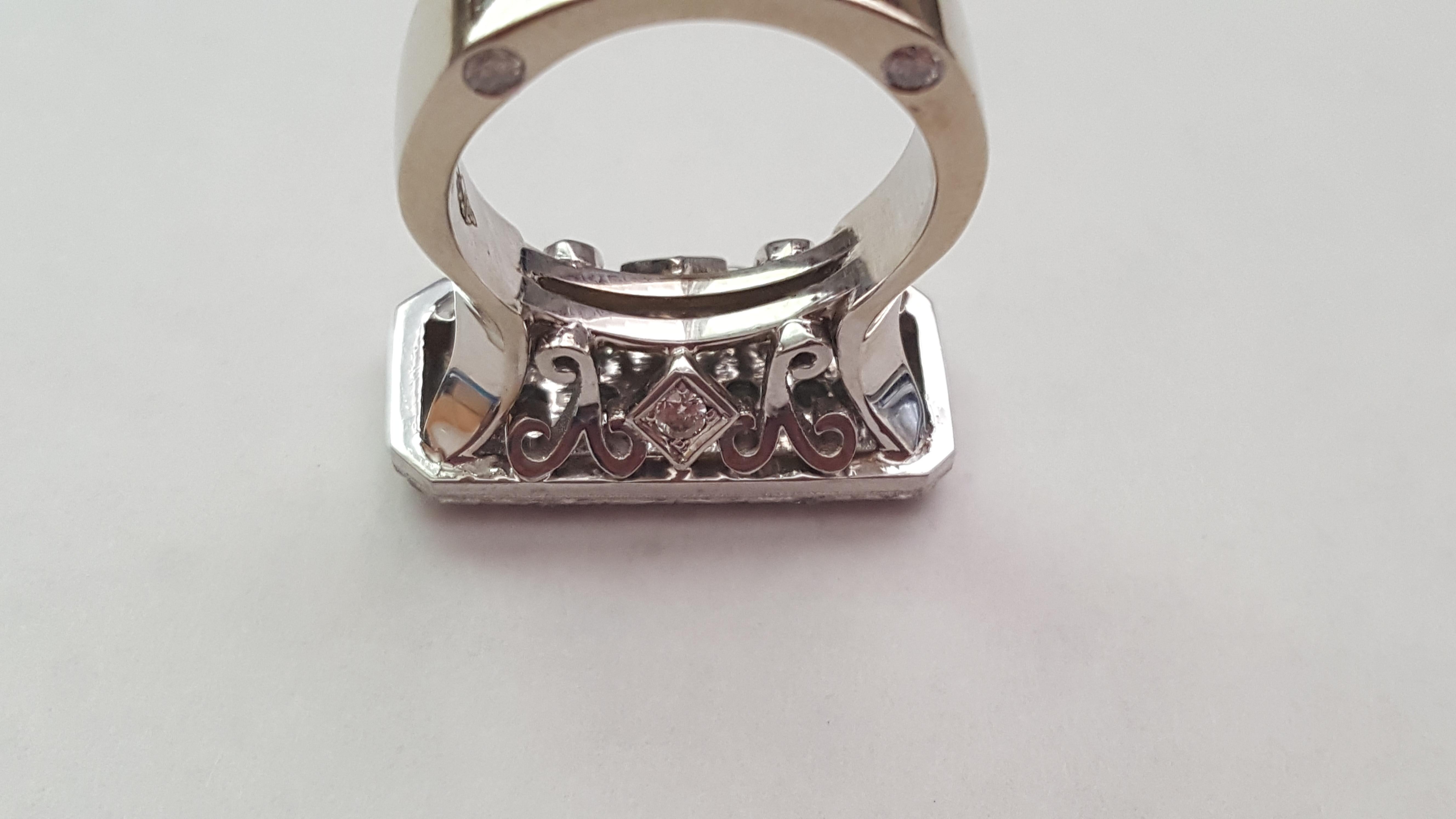 Platinum and 14 Karat White Gold Diamond 1.23 Carat Ring, Rock N Gold Creations For Sale 3