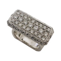 Platinum and 14 Karat White Gold Diamond 1.23 Carat Ring, Rock N Gold Creations