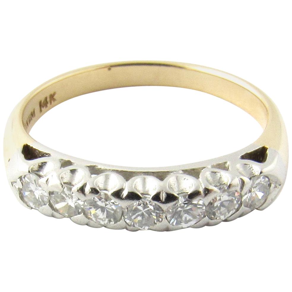 Platinum and 14 Karat White Gold Diamond Wedding Band