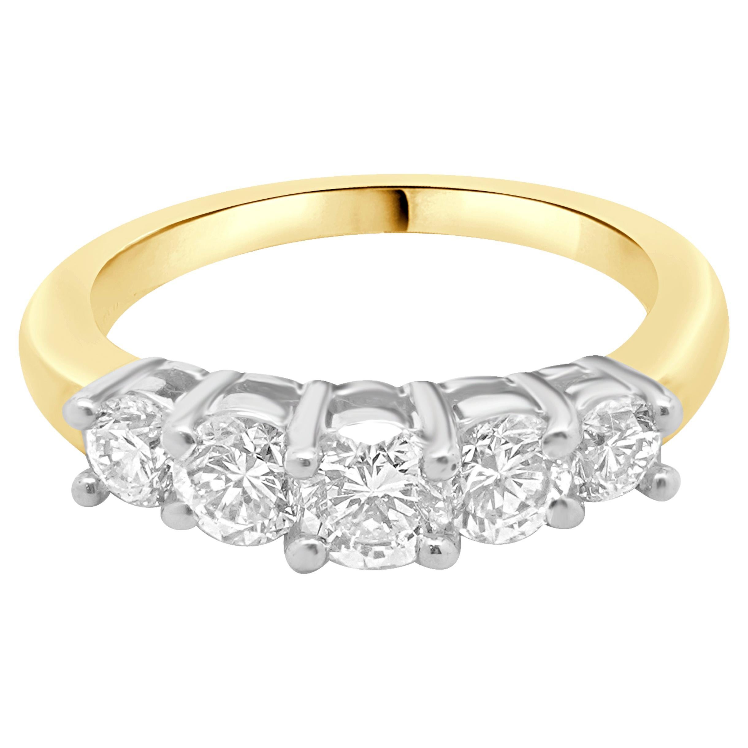 Bague en platine et or jaune 14 carats avec diamant vintage en vente