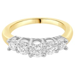 Bague en platine et or jaune 14 carats avec diamant vintage