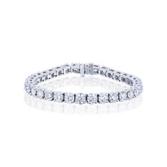 Platinum and 14.13 Carat Round Diamond Tennis Bracelet