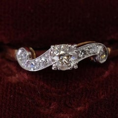 Platinum and 14K Gold Diamond Ring