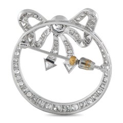 Platinum and 14K White Gold 4.10ct Diamond Wreath Brooch MF16-021926