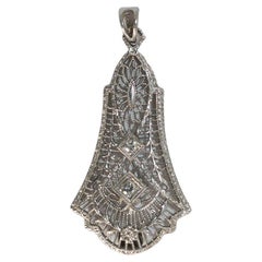 Platinum and 14K White Gold Antique Diamond Pendant