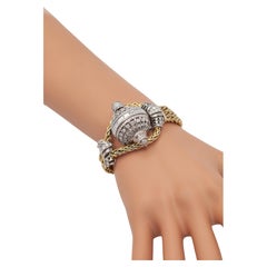 Platinum and 14K Yellow Gold Diamond Bracelet