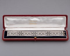 Platinum and 18 Carats Diamonds French Antique Bracelet