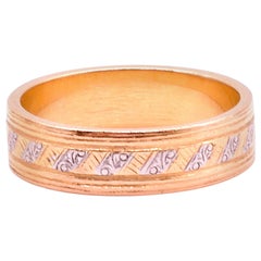 Platinum and 18 Karat Gold Band Ring, circa 1960