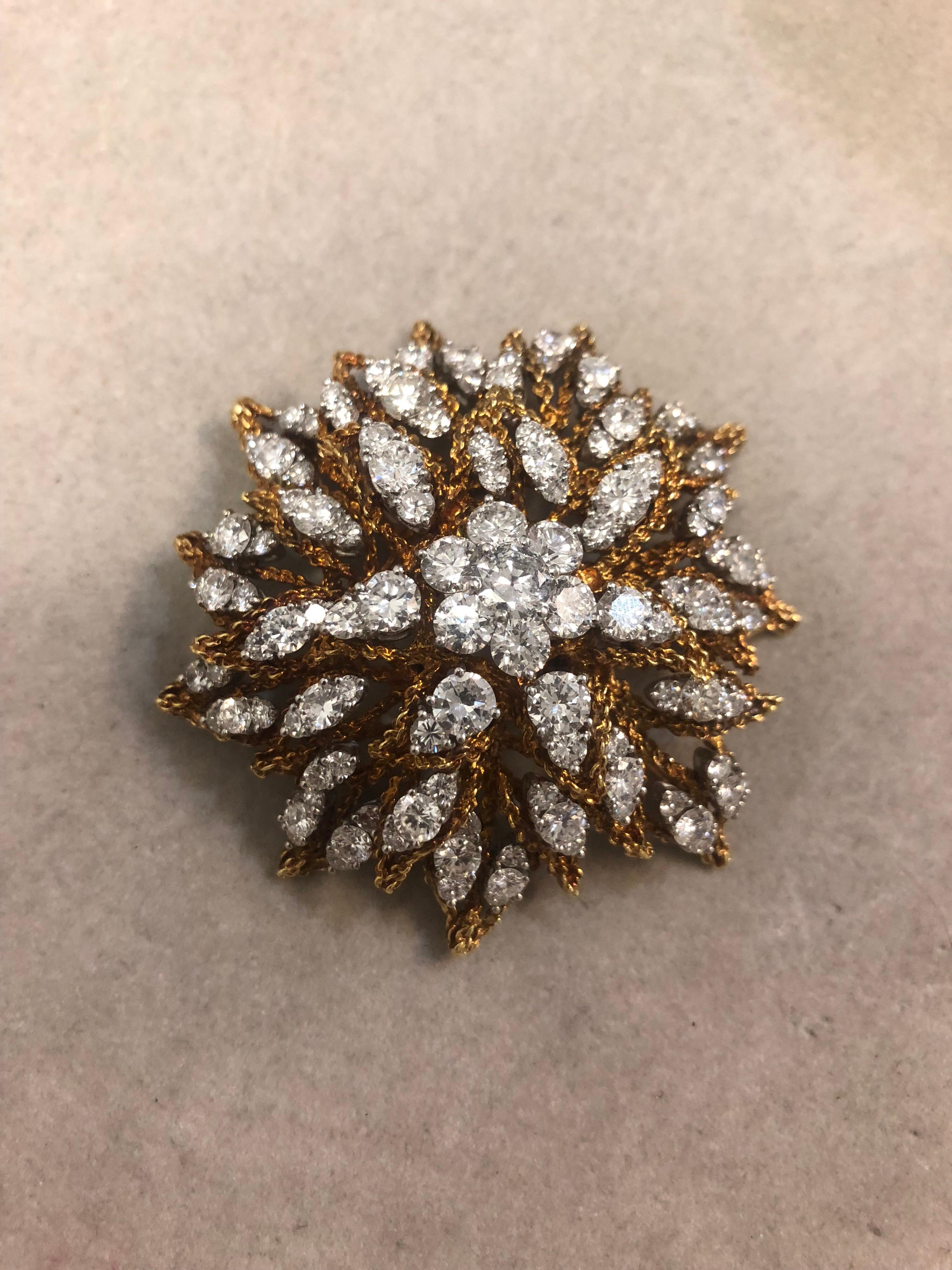 diamond sunburst brooch