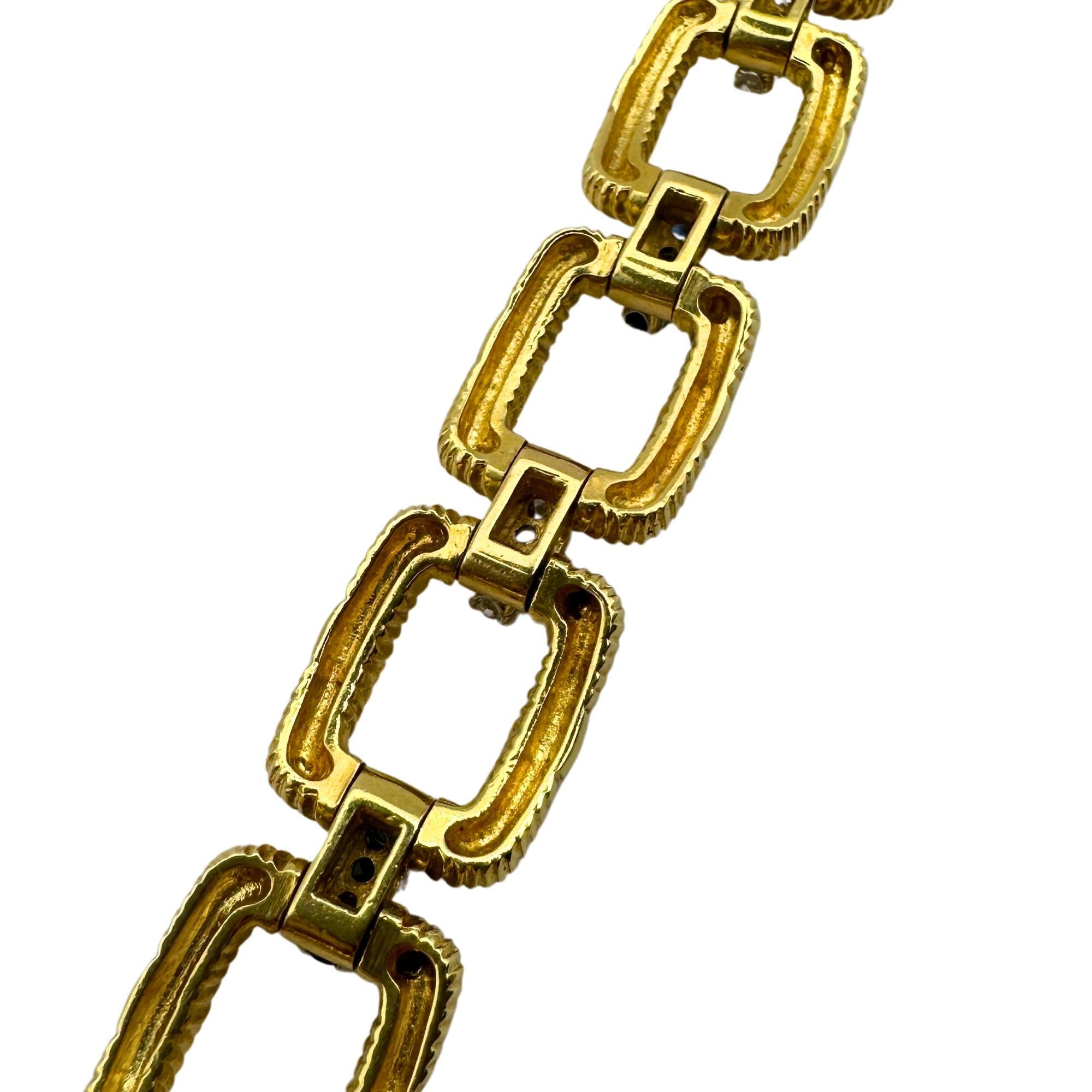 Platin und 18k 1960er Cartier Armband aus Platin mit Diamanten und Saphiren Damen