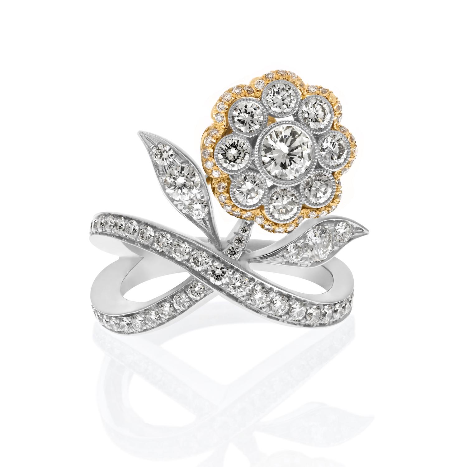 Exquisite Handcrafted Flower Ring: Your Timeless Companion.

Step into a world of timeless elegance with this handcrafted flower ring, where nature's beauty and masterful craftsmanship unite to create a piece that can grace your hand as a playful