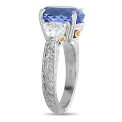 Platin und 18K Gelbgold 0,95ct Diamant und Tansanit Ring MF27-031726