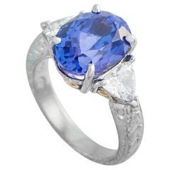 Platin und 18K Gelbgold 0,95ct Diamant und Tansanit Ring MF27-031726