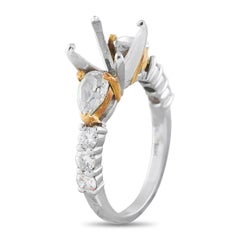 Platinum and 18K Yellow Gold 1.10ct Diamond Mounting Ring MF23-070826