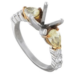 Platinum and 18K Yellow Gold 1.10ct Diamond Mounting Ring MF23-070826