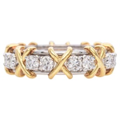 Platinum and 18K Yellow Gold 1.35 TCW Diamond Wedding Band Ring