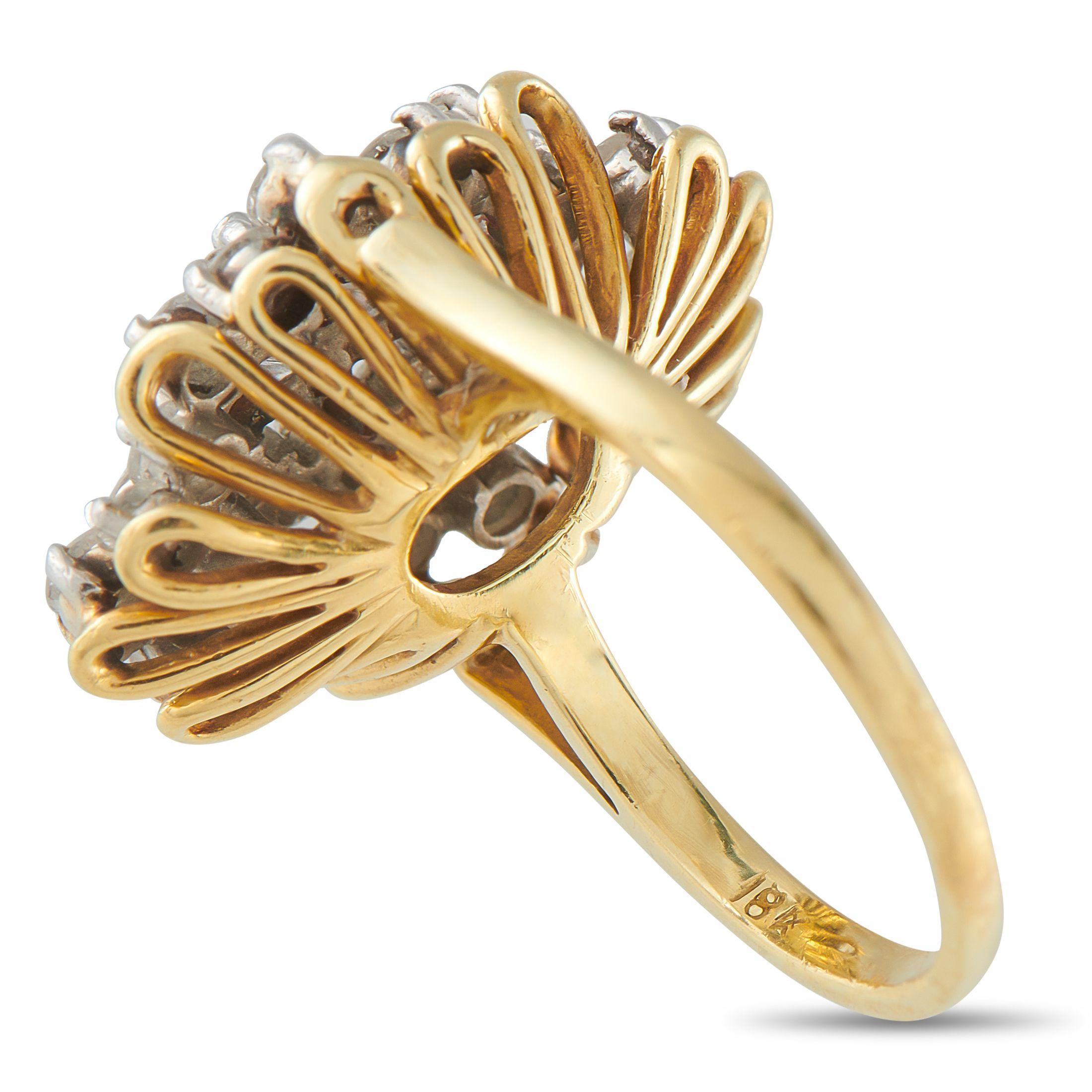 Bague en platine et or jaune 18K avec diamant de 1,95ct MF03-070125 Excellent état - En vente à Southampton, PA