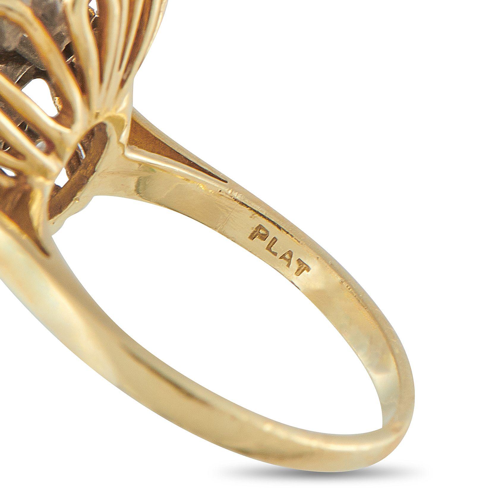 Bague en platine et or jaune 18K avec diamant de 1,95ct MF03-070125 Pour femmes en vente