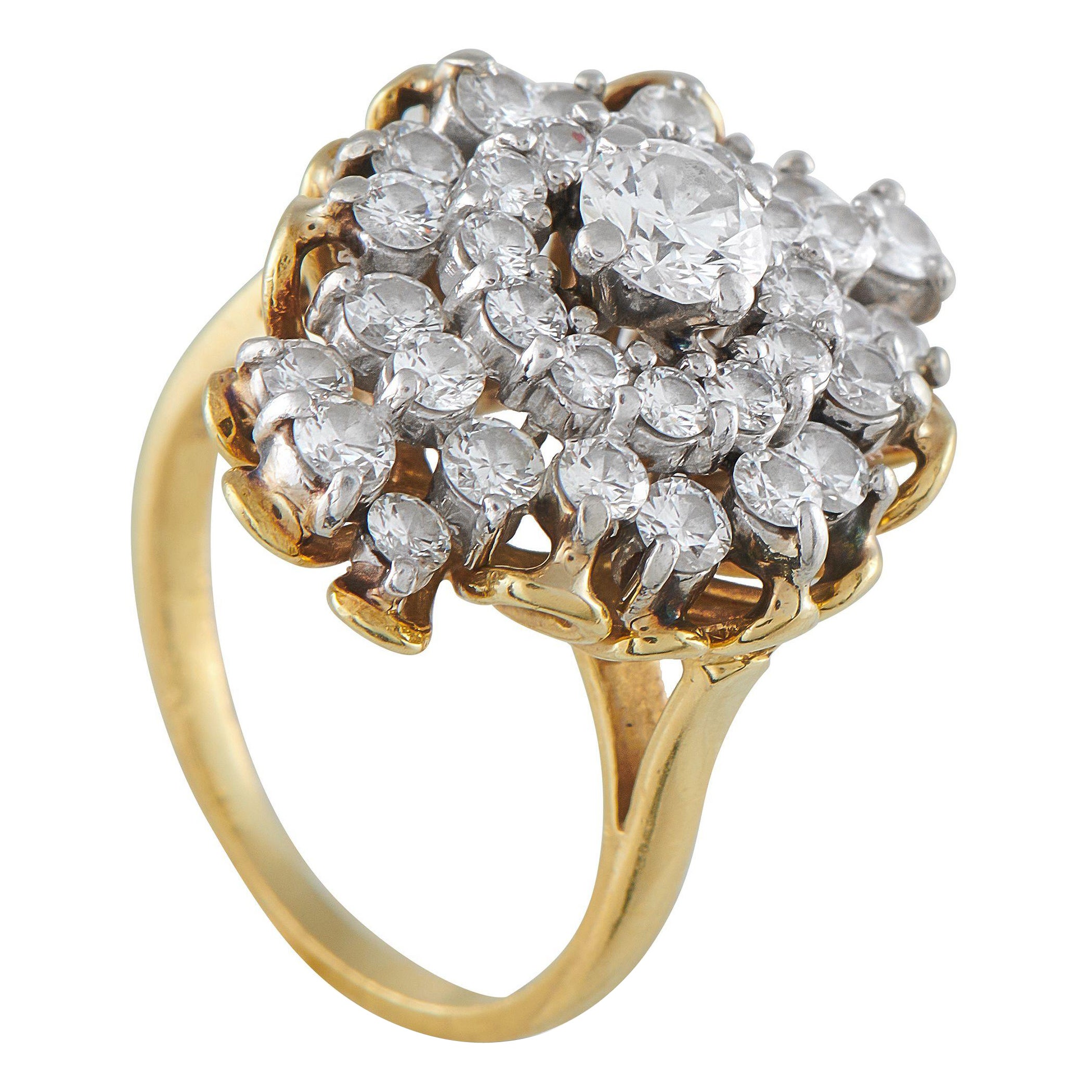 Bague en platine et or jaune 18K avec diamant de 1,95ct MF03-070125