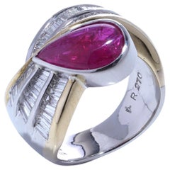 Platinum and 18kt Gold Ruby & Diamond Ring