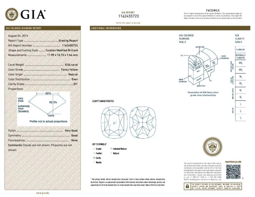 Platinum and 18KT Yellow Gold Engagement Ring with Center Cushion Cut Diamond In New Condition For Sale In New York, NY