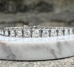 Bracciale in platino e diamanti taglio mine da 8 carati