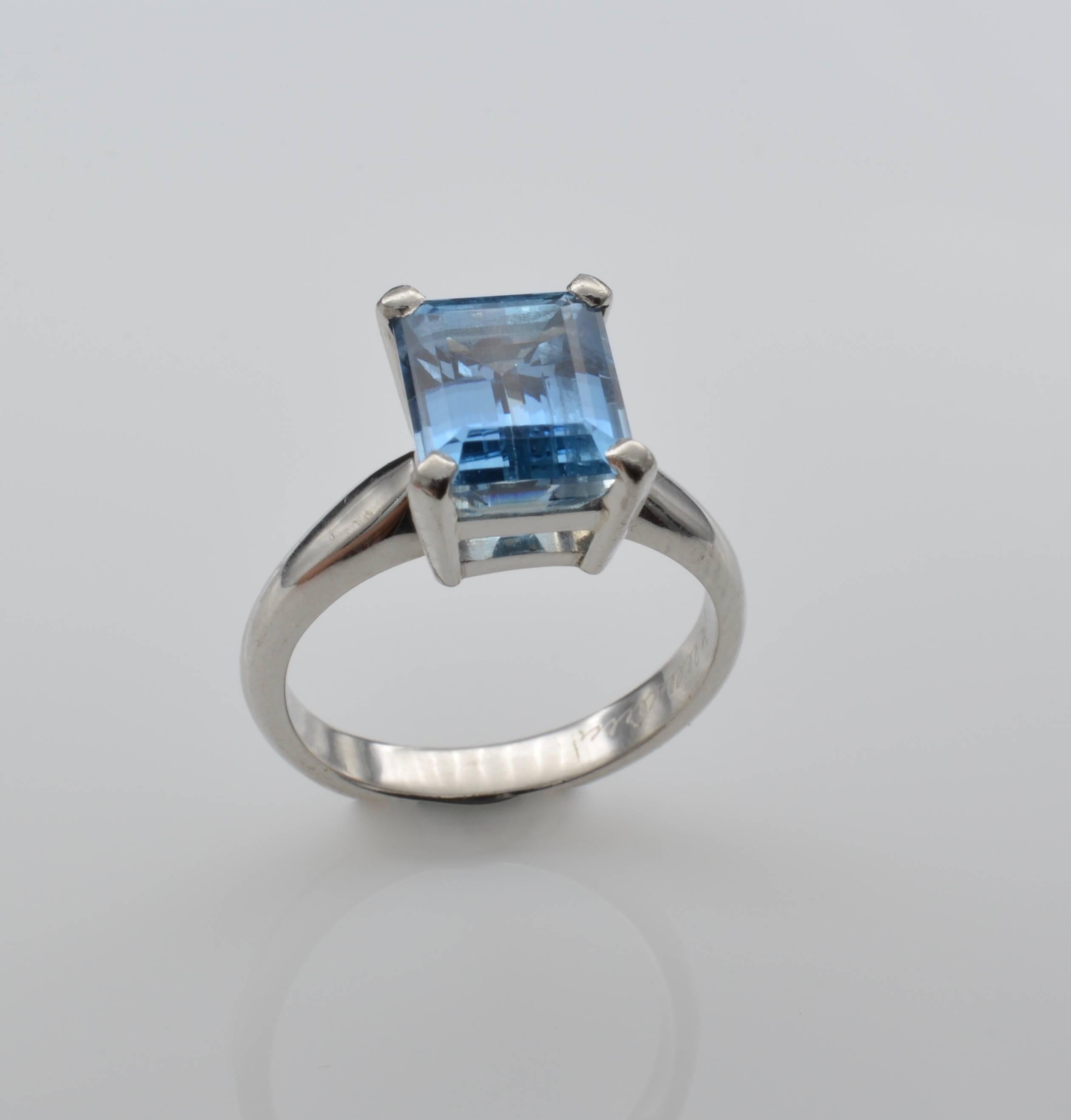 cushion cut aquamarine engagement ring