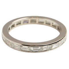 Platinum and Baguette Diamond Vintage Eternity Band Ring