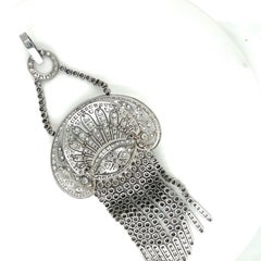 Platinum and Diamond 13.05Ct. Chatelaine Pendant Necklace