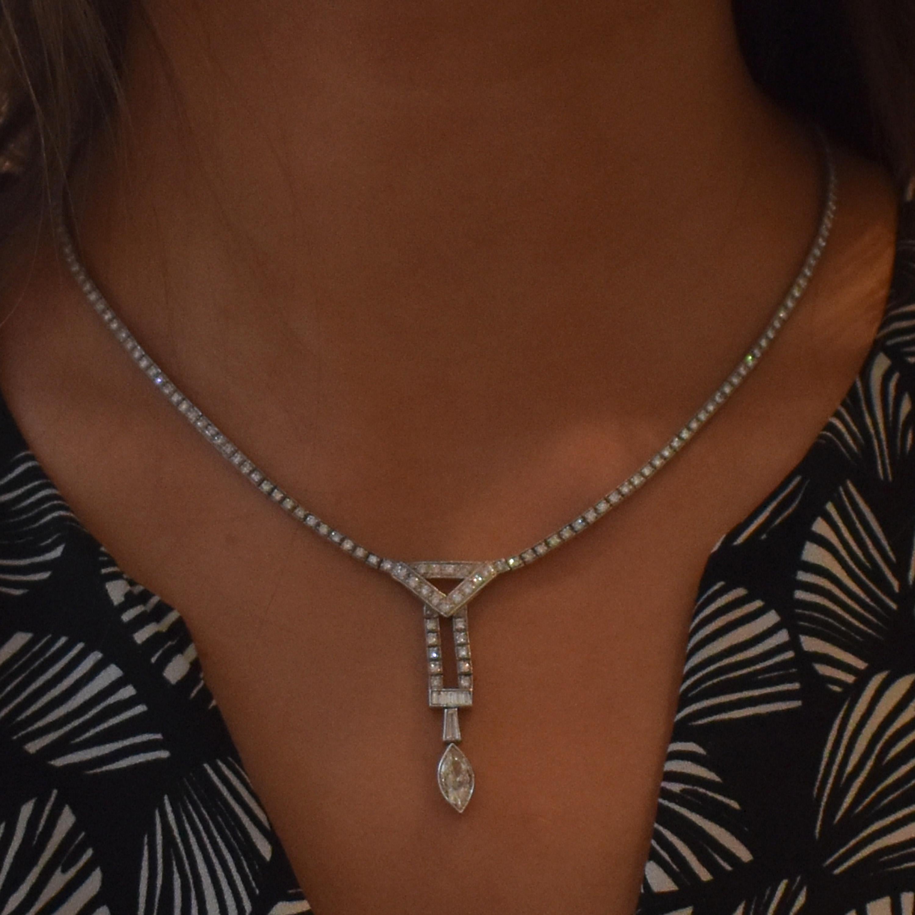 Women's Platinum and Diamond 4.75 Carat Necklace