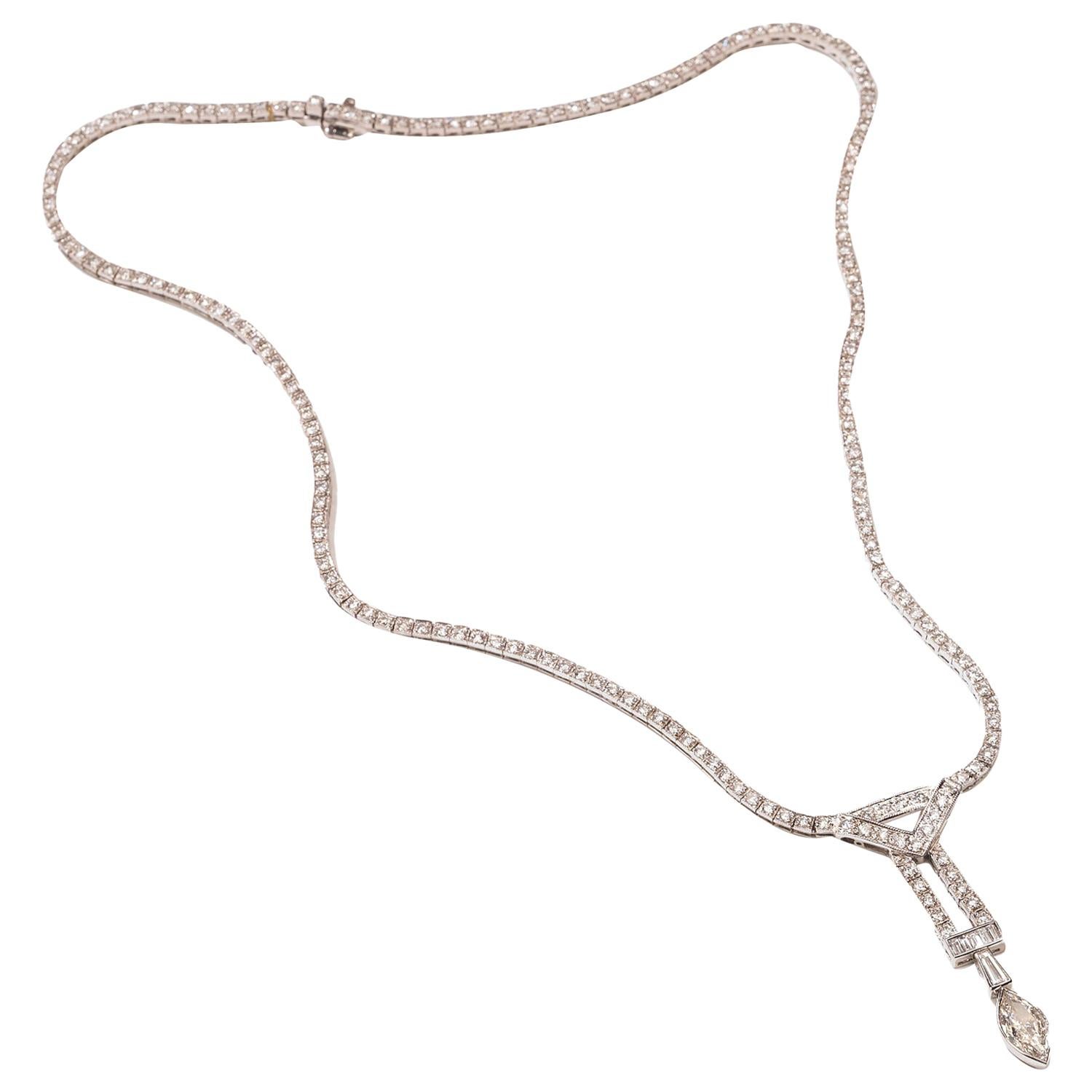 Platinum and Diamond 4.75 Carat Necklace