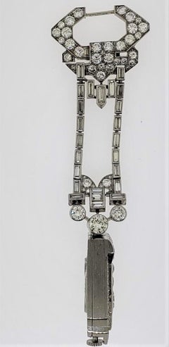 Platinum and Diamond '7.99 Carat' "Chatelaine" Watch