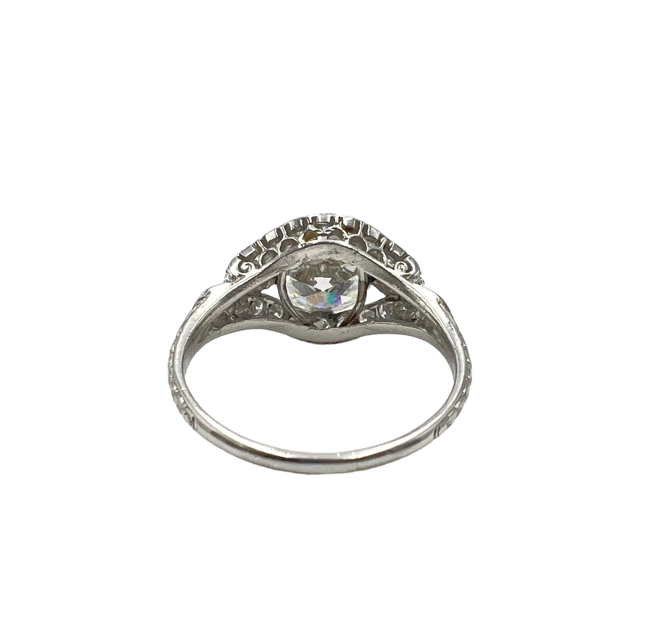 Modern Platinum and diamond antique ladies' ring For Sale