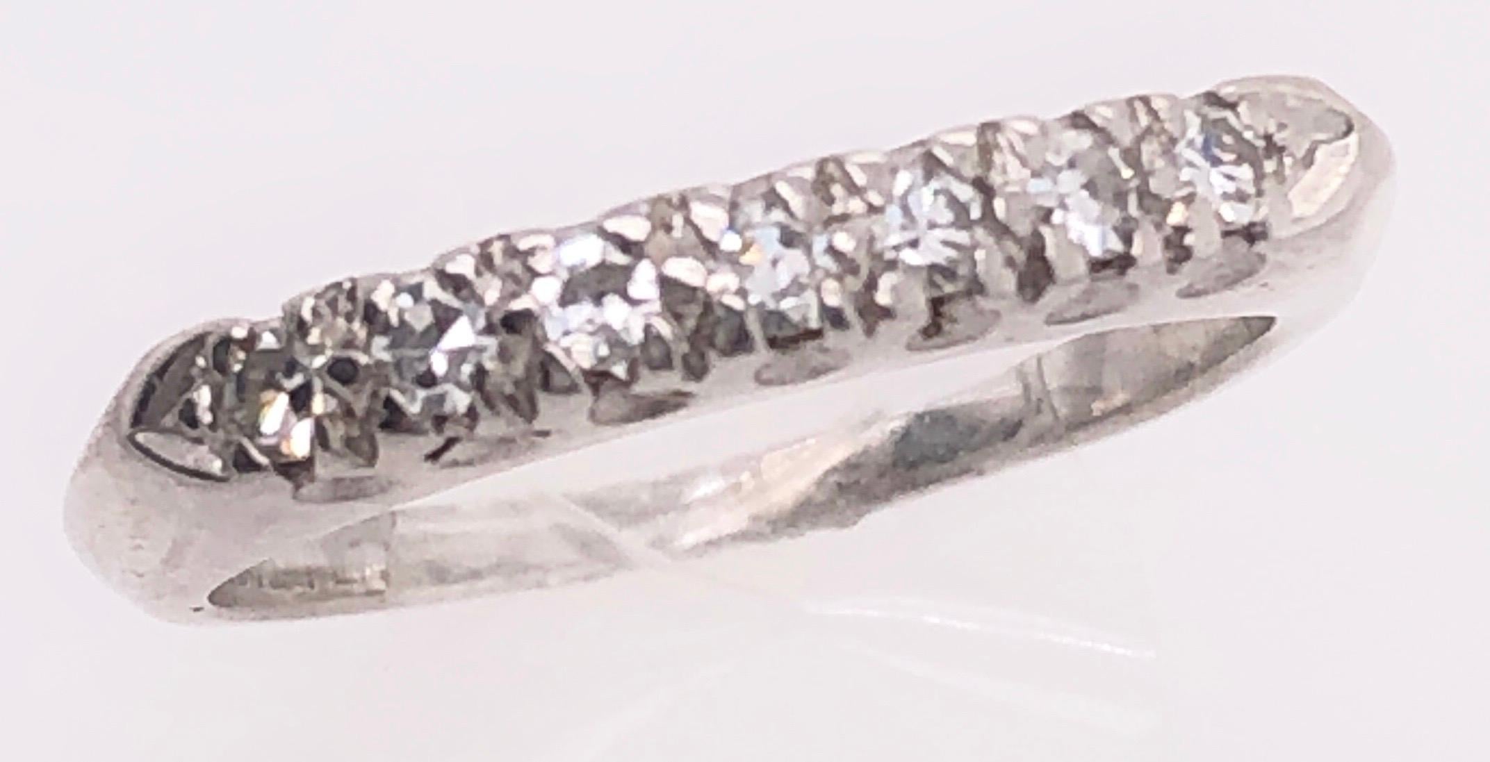 Round Cut Platinum and Diamond Band or Bridal Wedding Ring For Sale