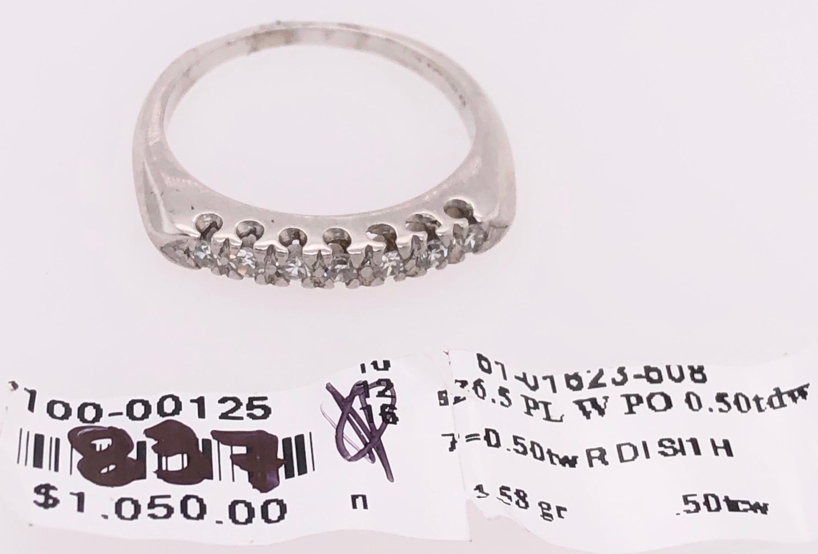 Platinum and Diamond Band or Bridal Wedding Ring For Sale 2