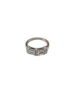 Platinum and Diamond Band Ring Size 5 #25602