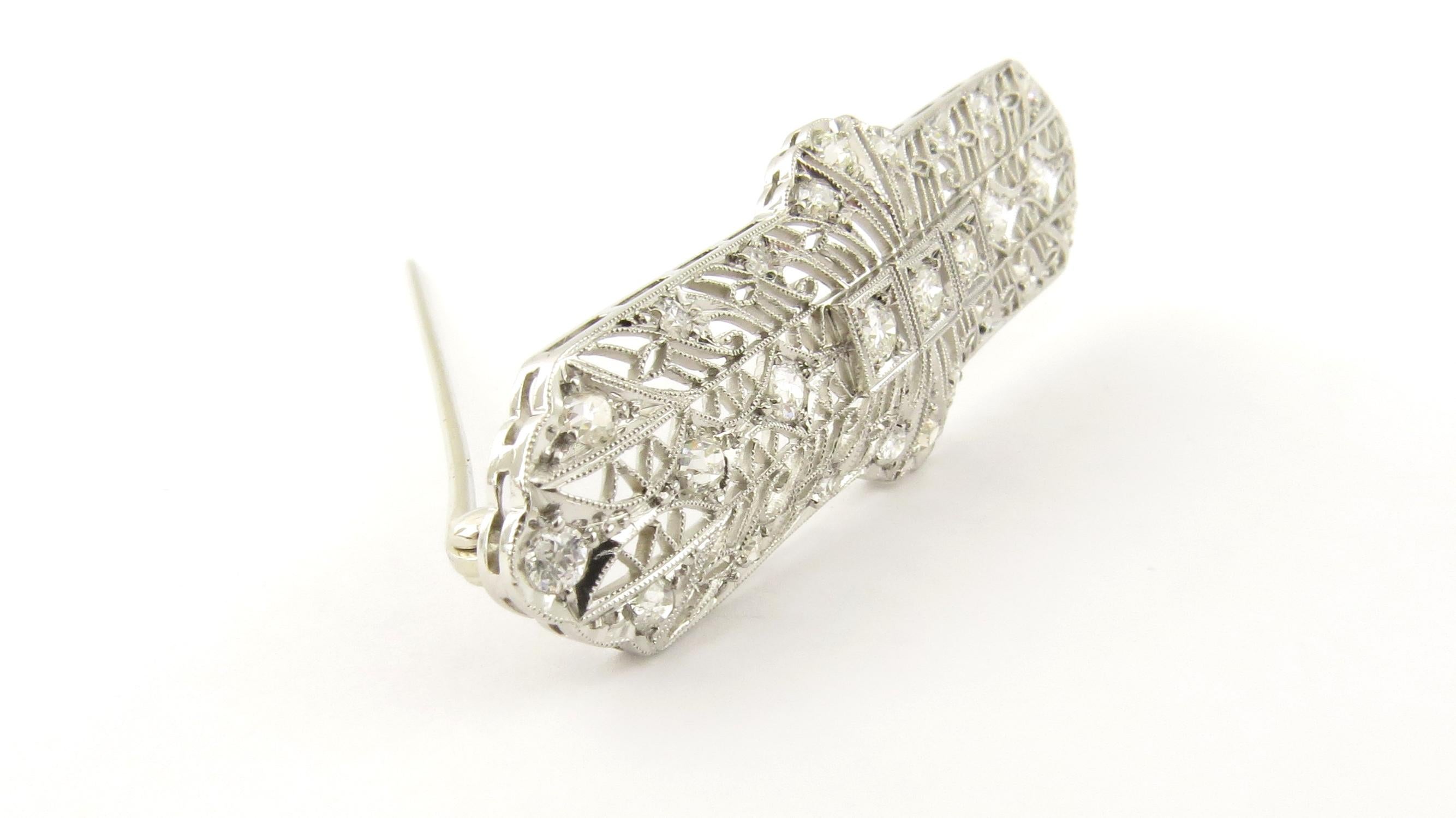 Platinum and Diamond Bar Pin or Brooch For Sale 4