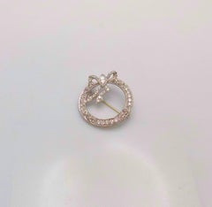 Platinum and Diamond Bow Brooch