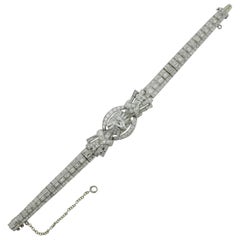 Platinum and Diamond Bracelet circa 1940s 8.85 Carat