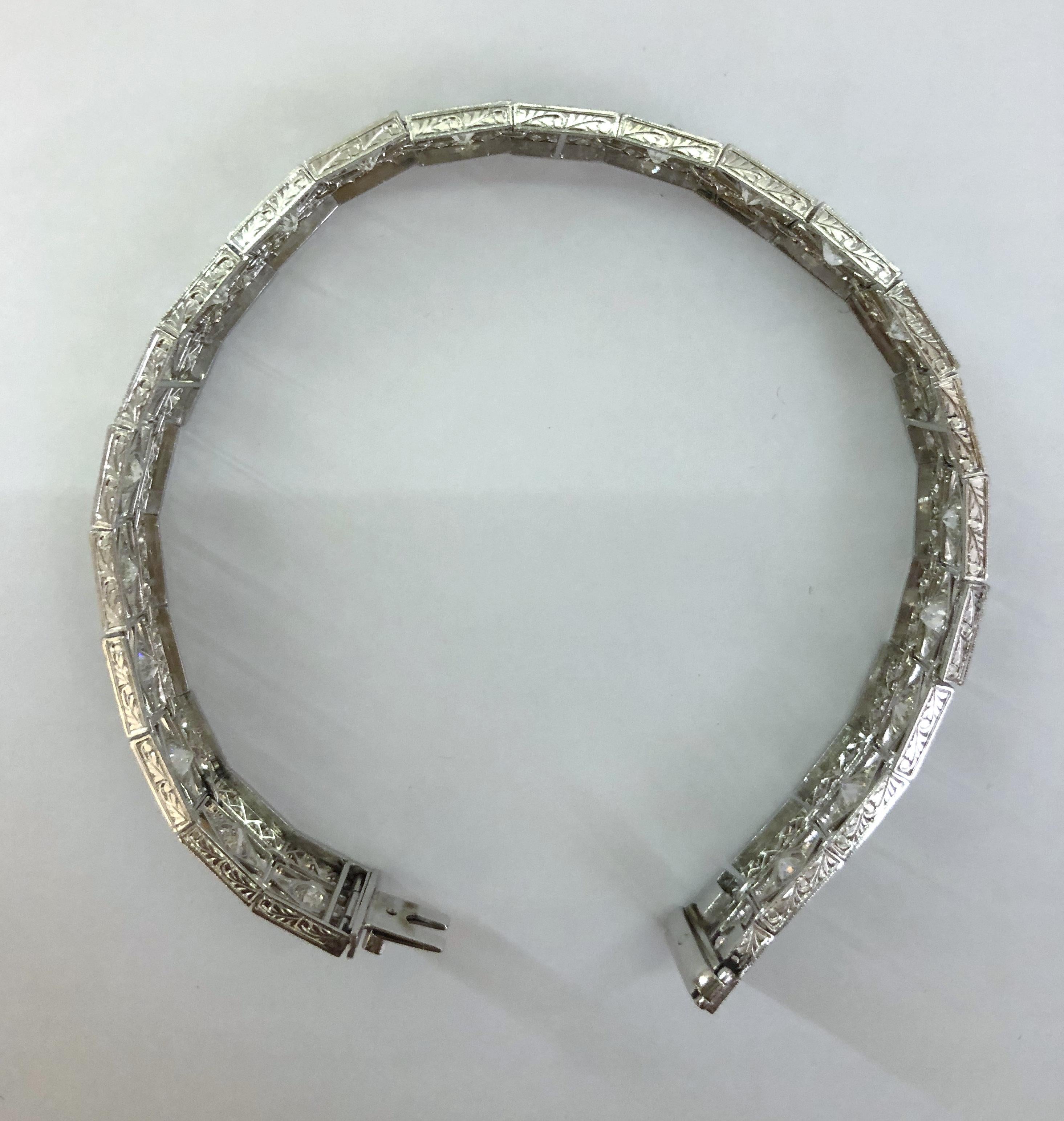 Armband aus Platin und Diamanten im Zustand „Gut“ im Angebot in Palm Springs, CA