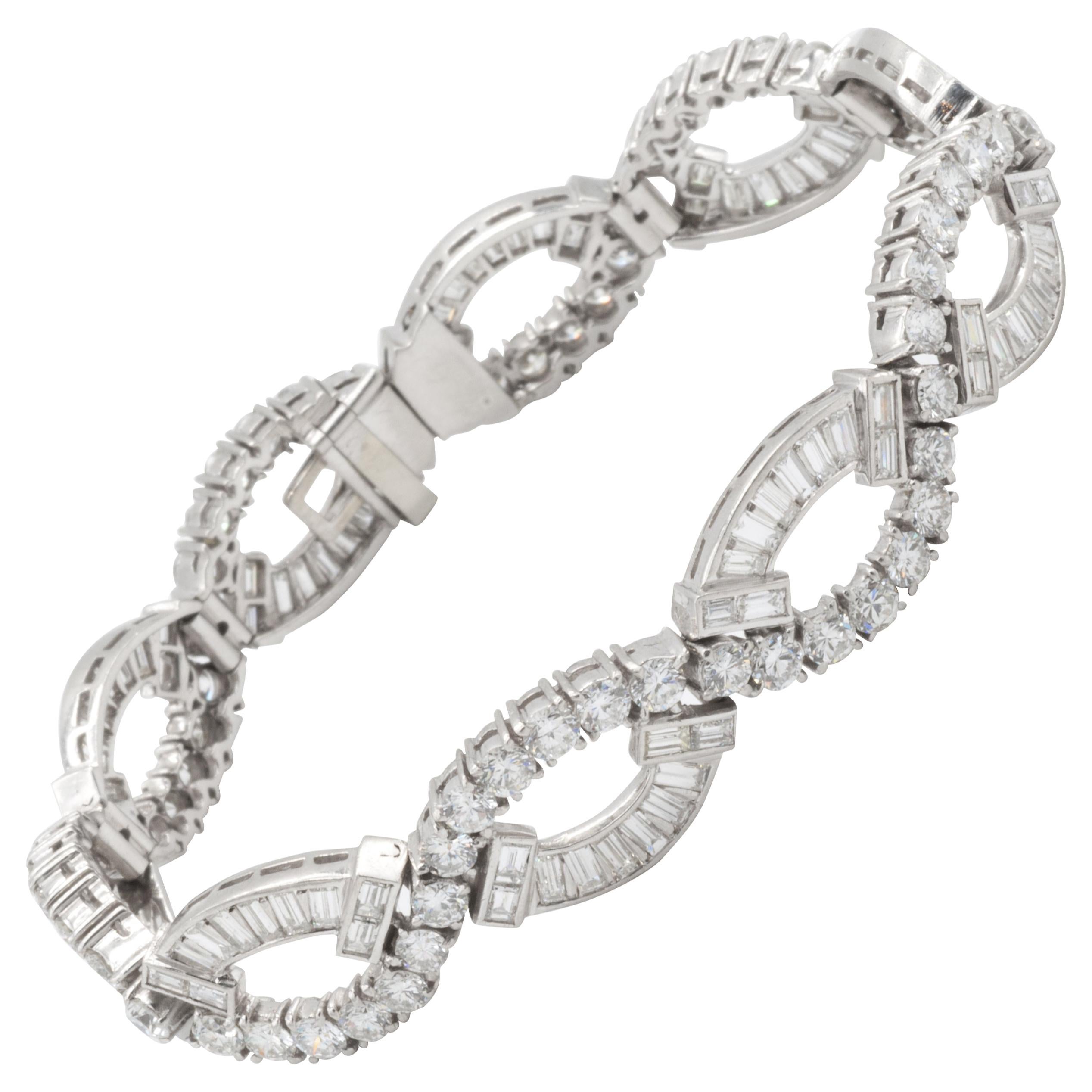 Platinum and Diamond Bracelet For Sale