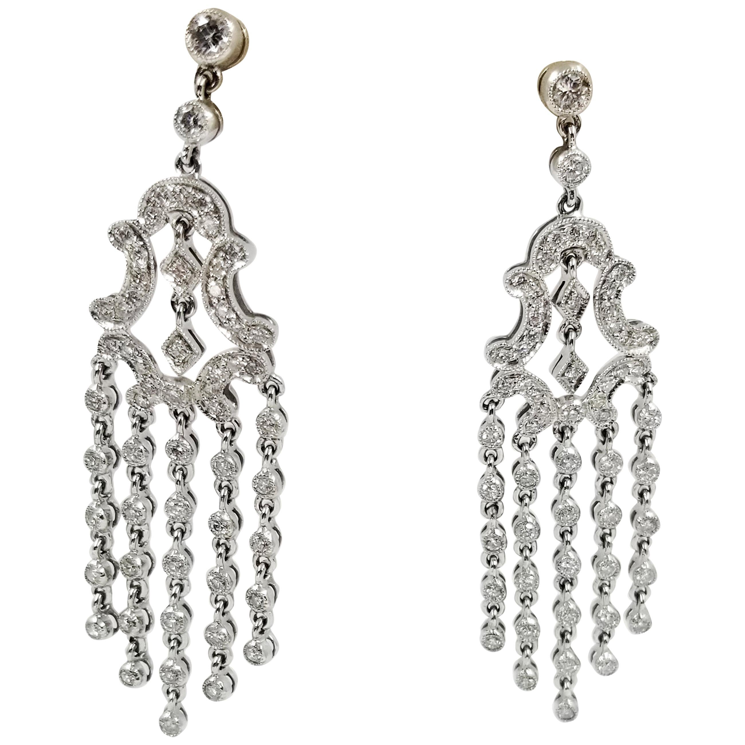 Extraordinary Diamond Gold Chandelier Drop Earrings at 1stdibs